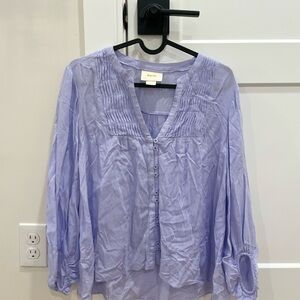 Maeve Light Purple Button-Down Blouse